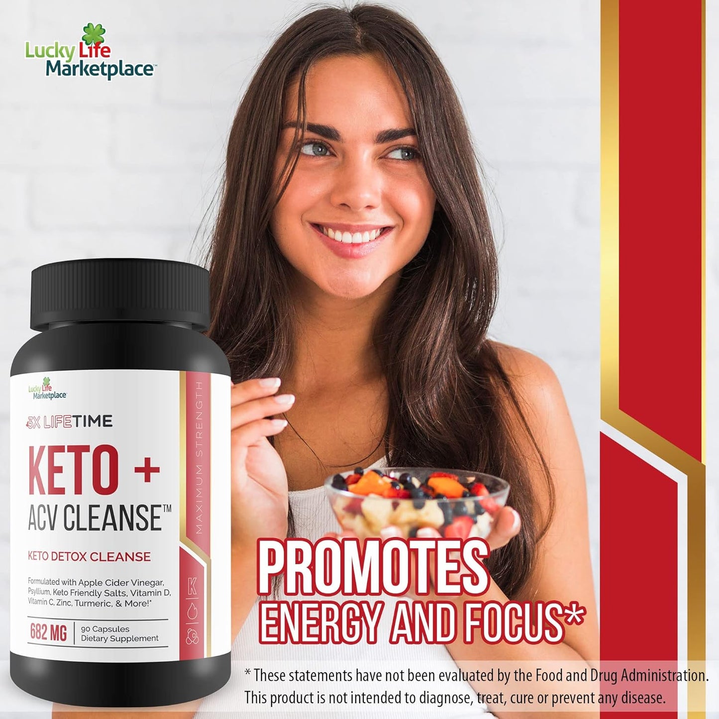 3X Lifetime Keto + ACV Cleanse for Full Body Detox - 90 Day Supply - Reduce Belly Bloat & Boost Energy - Psyllium Digestive Support - Keto Cleanser