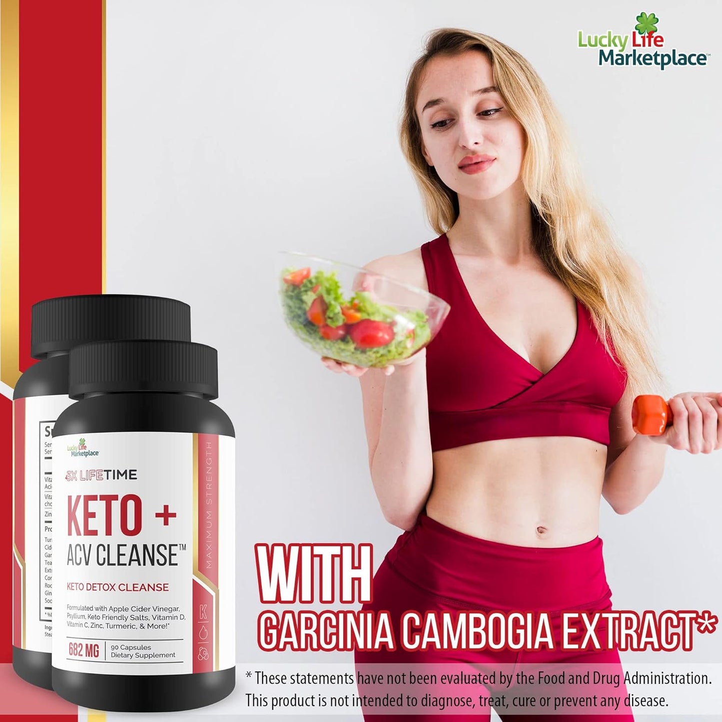 3X Lifetime Keto + ACV Cleanse for Full Body Detox - 90 Day Supply - Reduce Belly Bloat & Boost Energy - Psyllium Digestive Support - Keto Cleanser