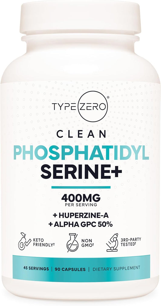 3X Strength Phosphatidylserine Nootropic Supplement with Alpha GPC and Huperzine A for Clean Focus and Memory Support