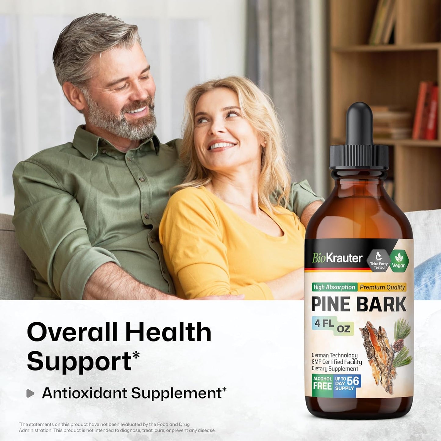 4 Fl. Oz. Pine Bark and Gotu Kola Tinctures by BIO KRAUTER - Natural Herbal Supplements for Wellness