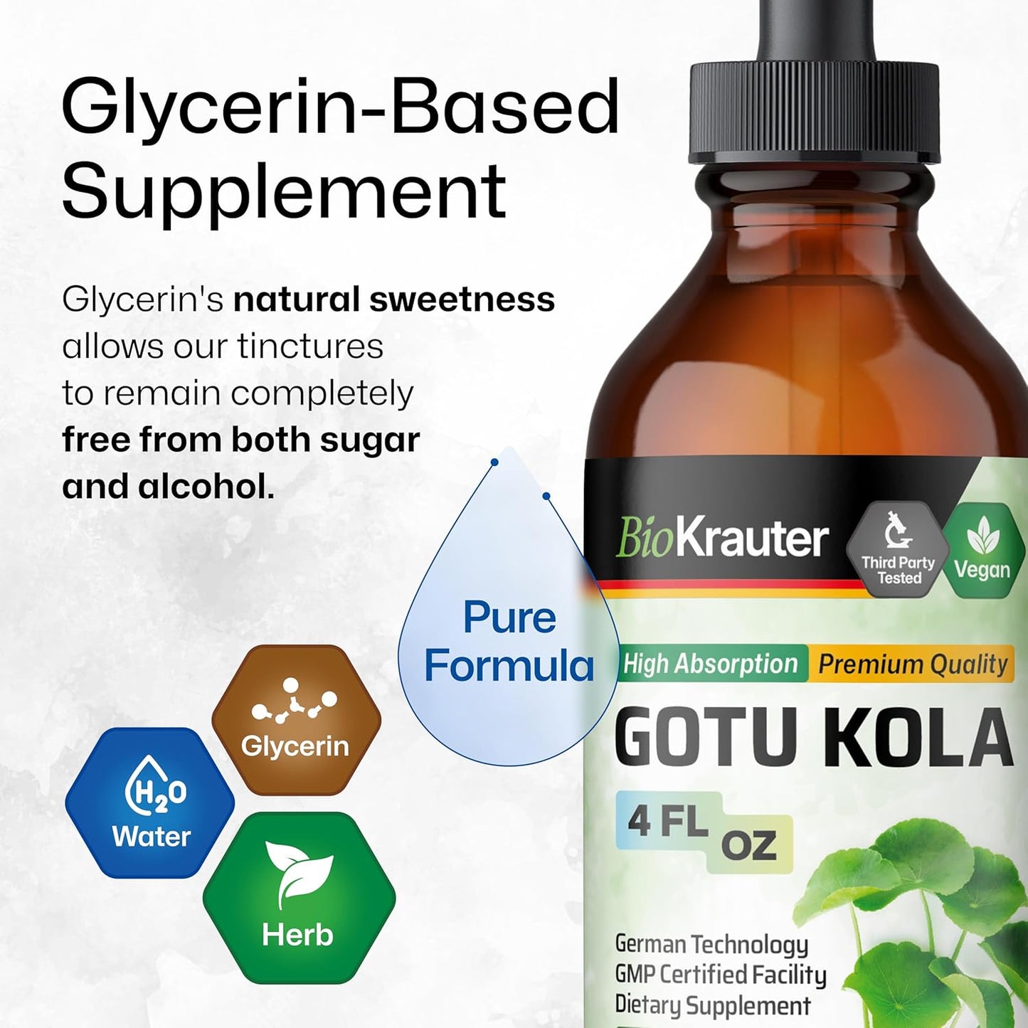 4 Fl. Oz. Pine Bark and Gotu Kola Tinctures by BIO KRAUTER - Natural Herbal Supplements for Wellness