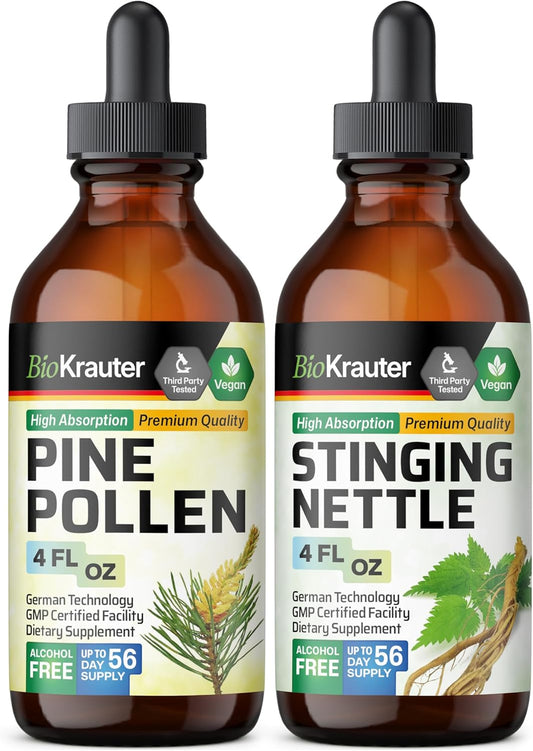 4 Fl. Oz. Pine Pollen and Stinging Nettle Tinctures by BIO KRAUTER