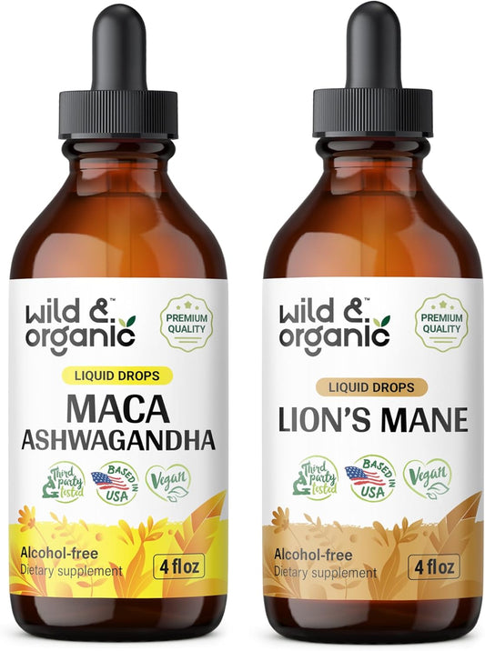 4 fl oz Wild & Organic Maca Ashwagandha Tincture with Lion's Mane Tincture