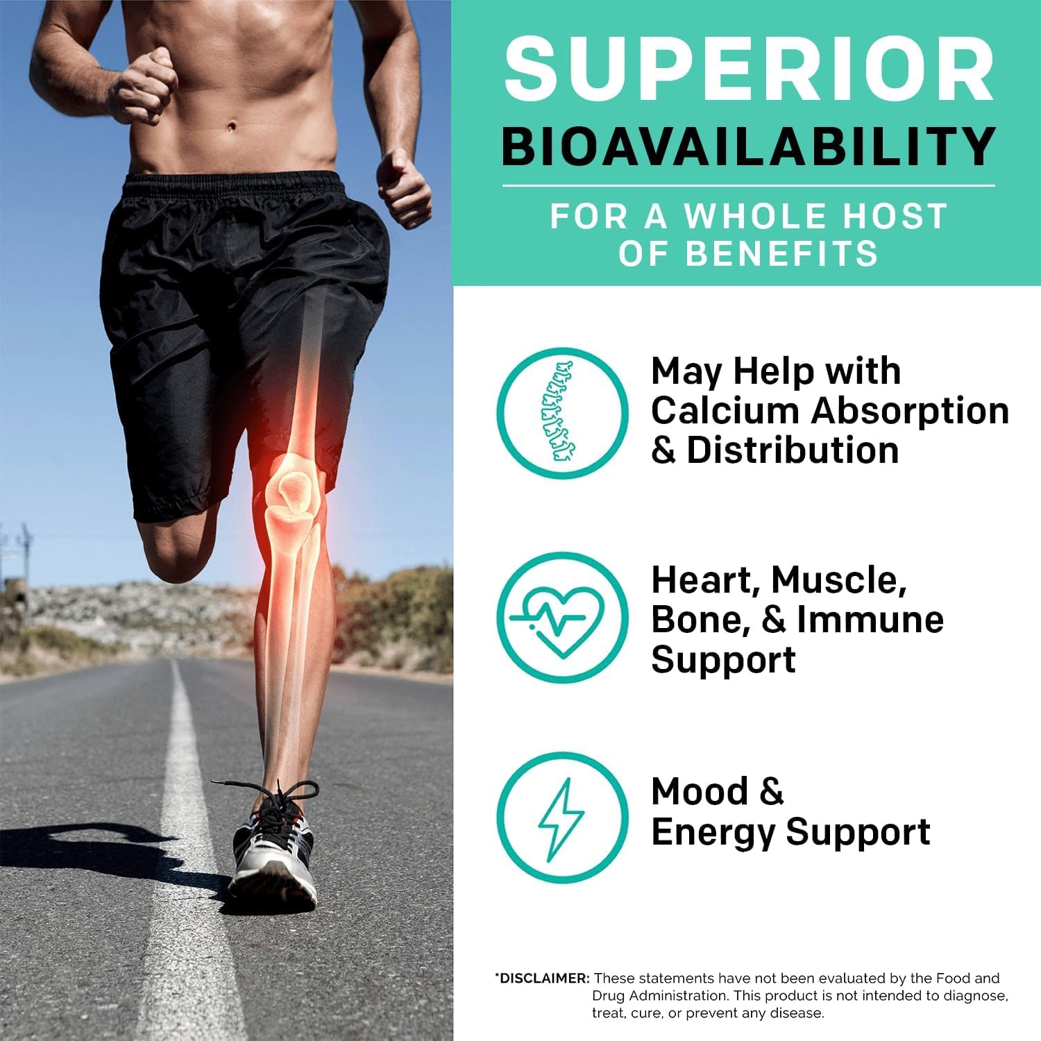 4-in-1 Calcium Supplements with Vitamin D3 K2 for Heart, Bone & Health - Gluten-Free, Vegan (120 ct)