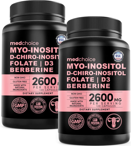 4-in-1 Inositol Supplement for Women - Hormone Balance, PCOS Support, Energy Boost - 240 Capsules