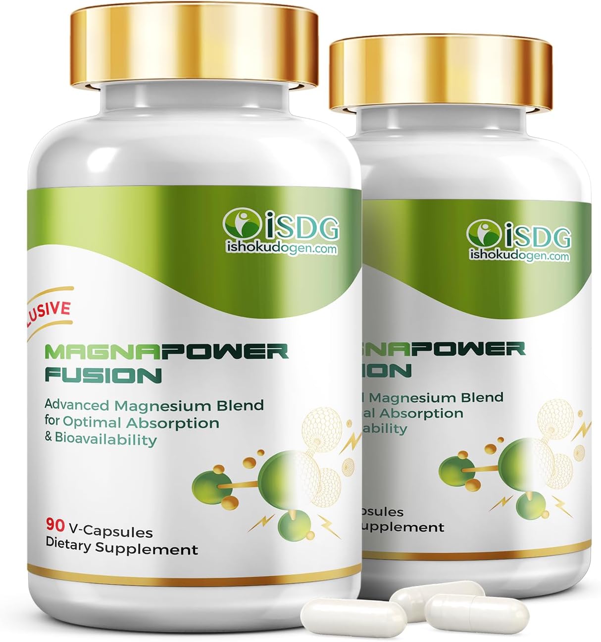 4-in-1 Magnesium Complex Supplement for Muscle, Heart, Stress Relief & Sleep Quality - 300mg - Vegan & Non-GMO - 180 Capsules