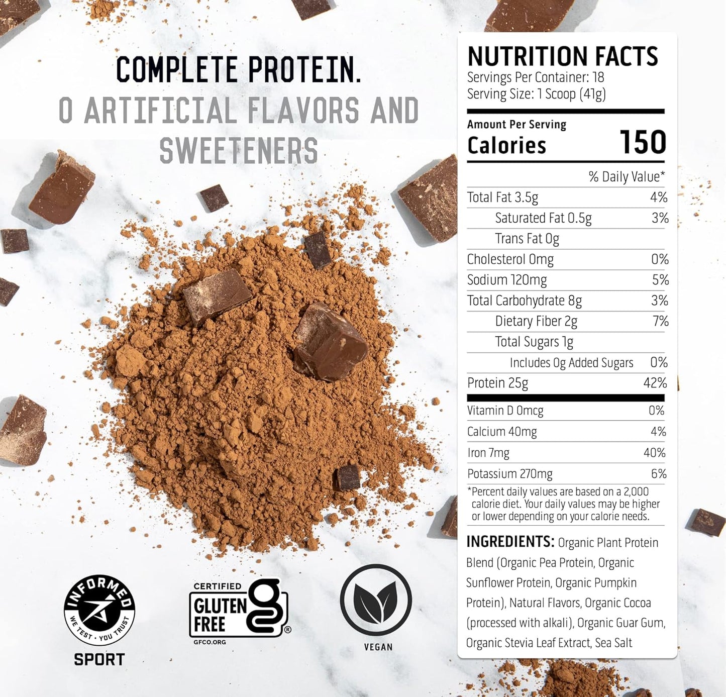 4 lb Ascent Chocolate Peanut Butter Whey + Plant Protein Powder - 18 Servings
