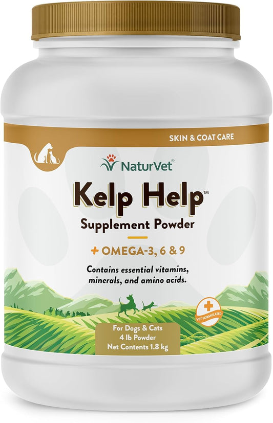 4 lb NaturVet Kelp Help Powder for Pets - Natural Supplement for Healthy Skin and Coat