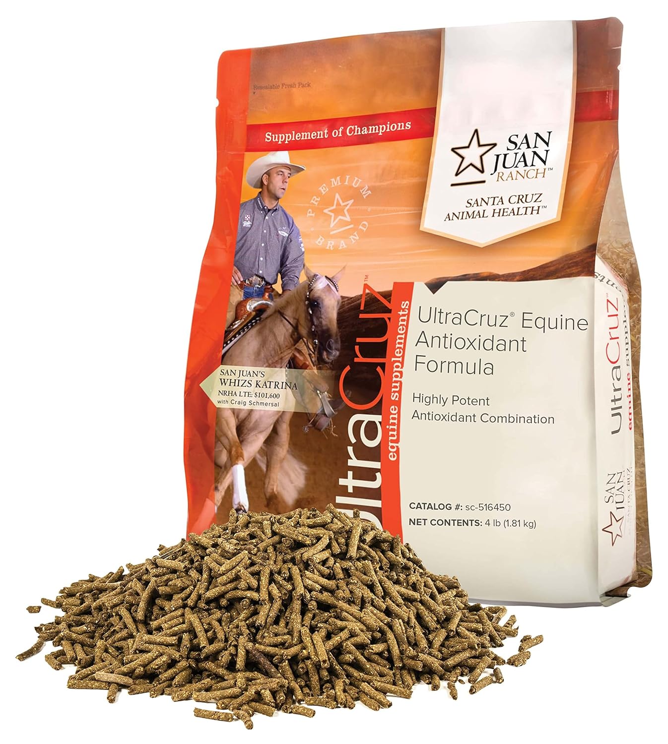 4 lb Pellet Equine Antioxidant Supplement for Horses - 32 Day Supply by UltraCruz