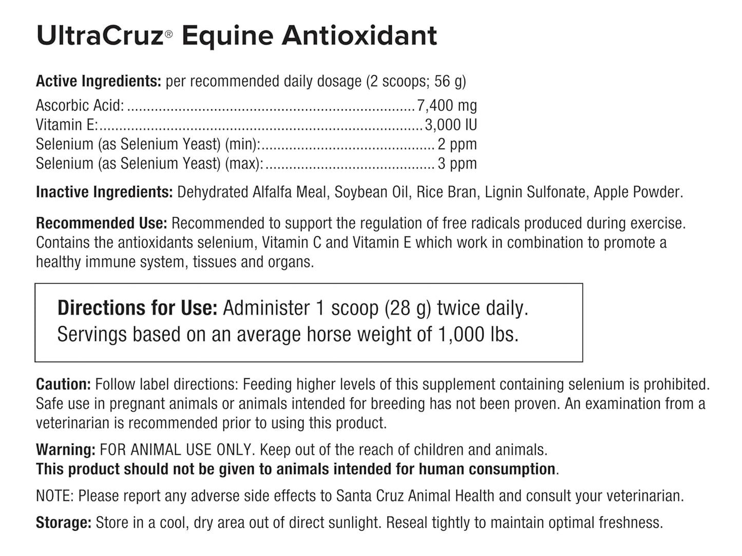 4 lb Pellet Equine Antioxidant Supplement for Horses - 32 Day Supply by UltraCruz