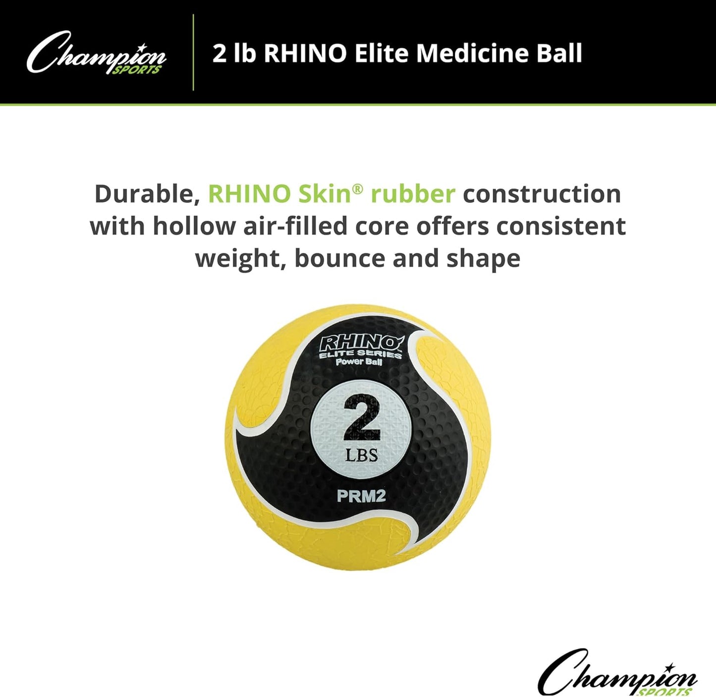 4 lb Red Champion Sports Rhino Elite Medicine Ball for Fitness Training