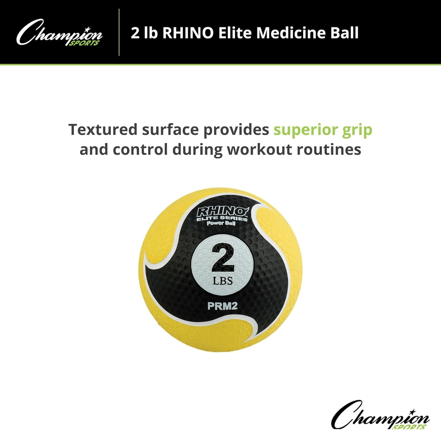4 lb Red Champion Sports Rhino Elite Medicine Ball for Fitness Training