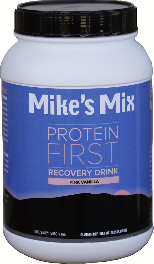 4 lbs Pink Vanilla Protein First Recovery Drink by Mike's Mix - Real Food Ingredients, Simple and Natural Formula for Post-Workout Recovery
