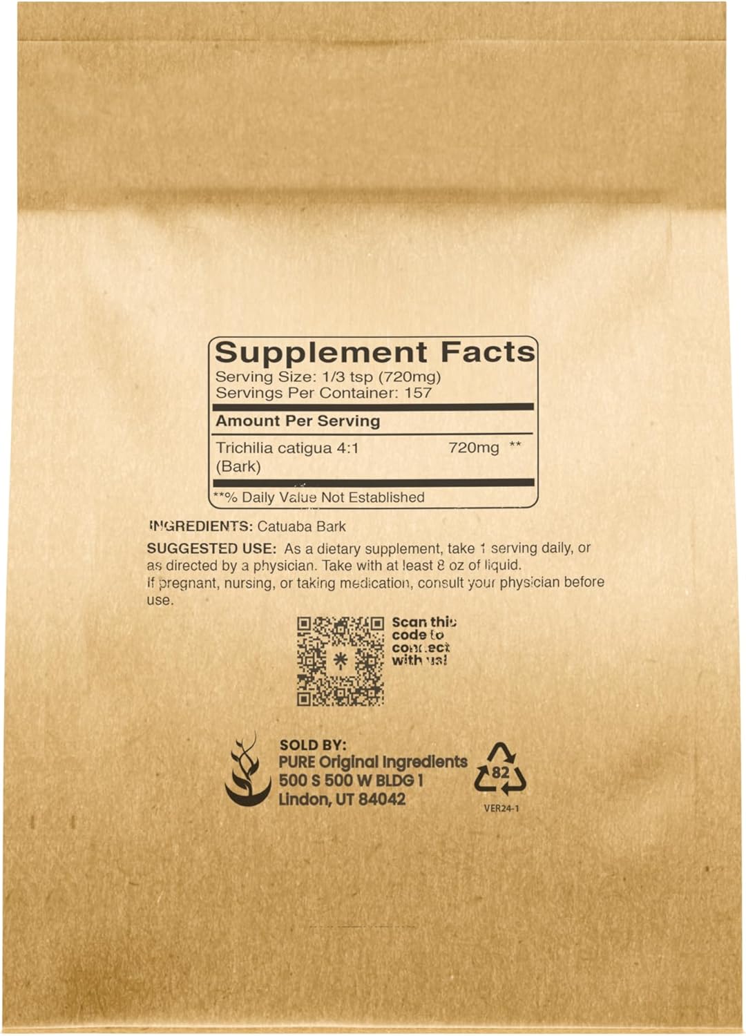 4 oz Catuaba Bark Extract - Pure Original Ingredients, 4:1 Extract Fine Powder - Dietary Supplement