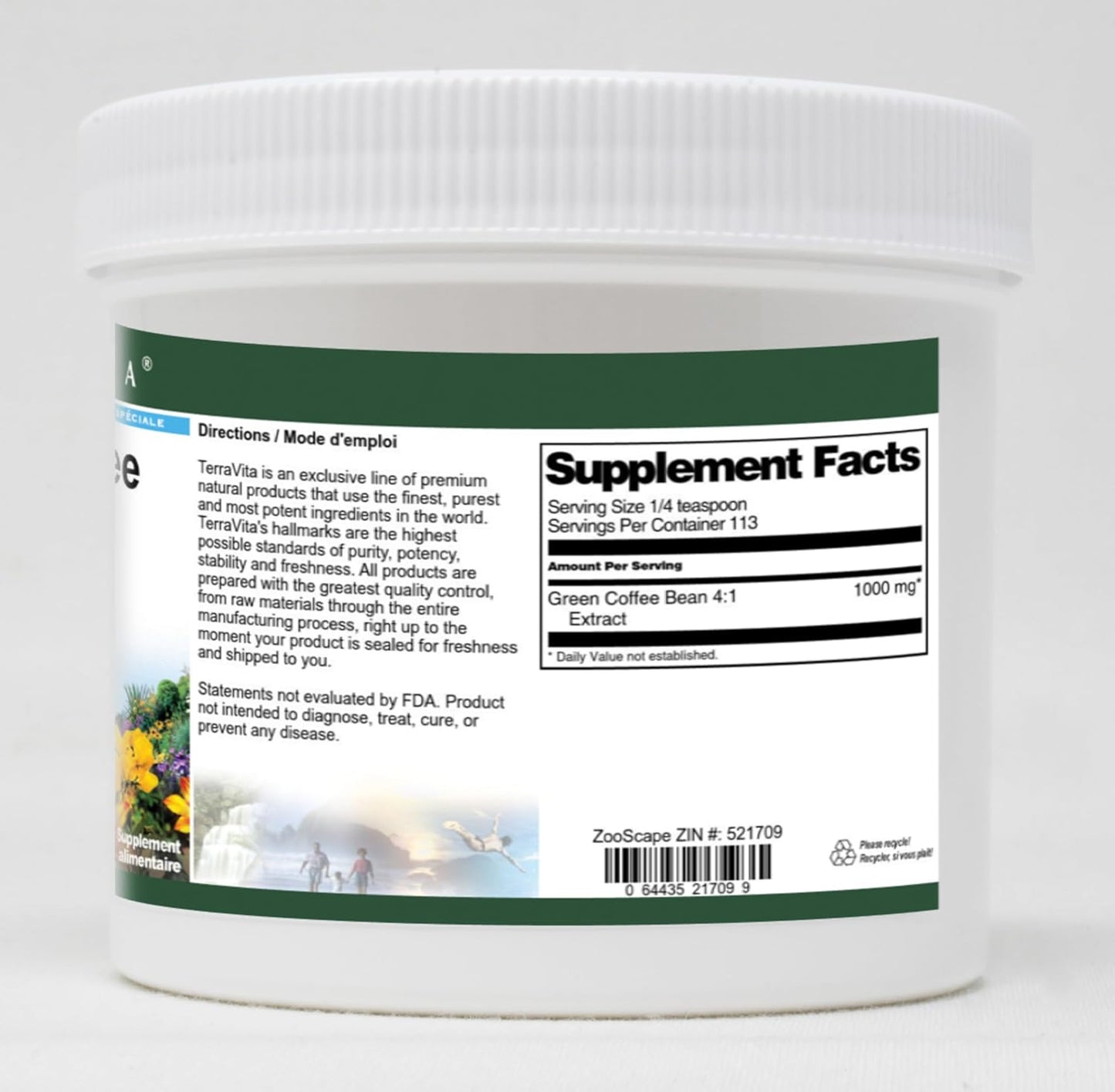 4 oz Green Coffee Bean 4:1 Extract Powder - High Quality Supplement (ZIN: 521709)