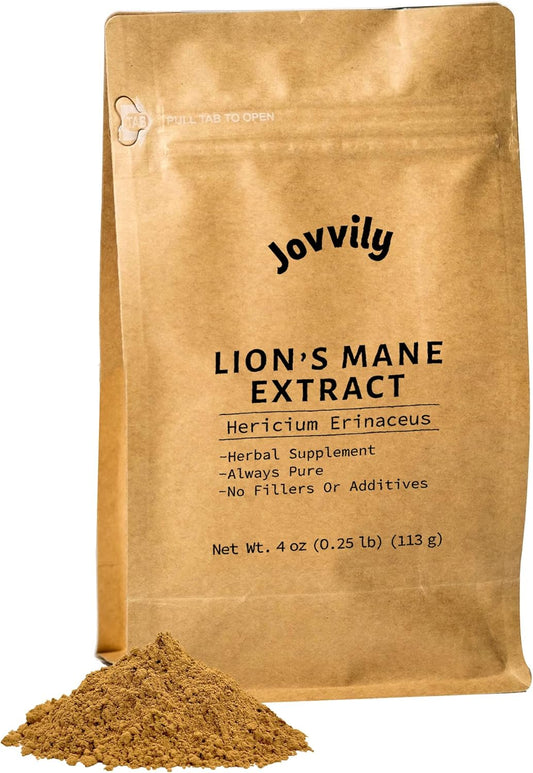 4 oz Jovvily Lion's Mane Extract - Pure Hericium Erinaceus Herbal Supplement