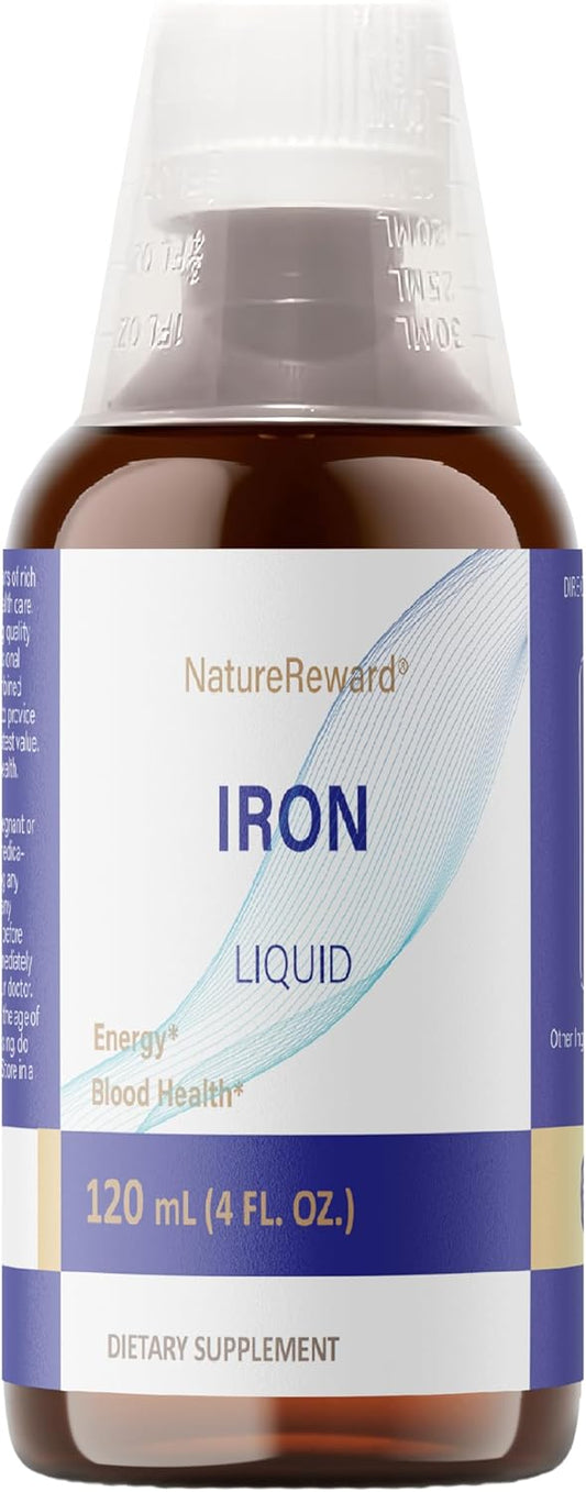 4 oz Liquid Iron Supplement - 125mg Iron per 2mL Dose, 60 Servings - Vegan & Gluten Free