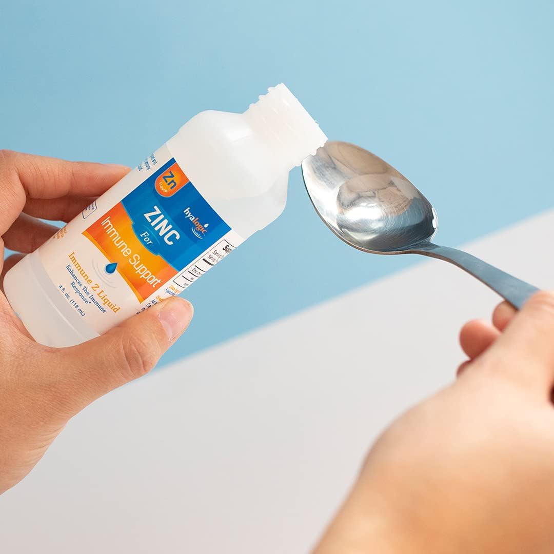 4 Oz Liquid Zinc Supplement with Hyaluronic Acid for Immune Support - Daily Mineral Boost for Hydration - Gluten Free, Cruelty Free - Men and Women's Immune Zinc Liquid