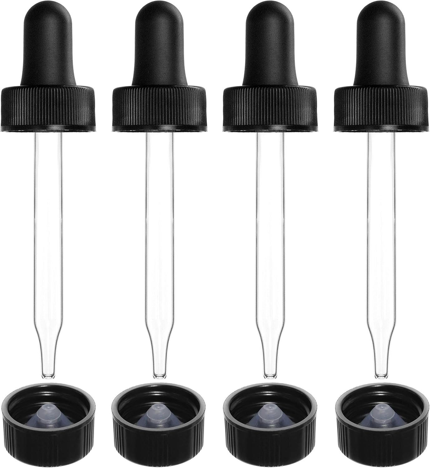 4 Oz Lugol's Iodine Solution - 2% Concentration - Four Amber Glass Bottles with Droppers - USA Made