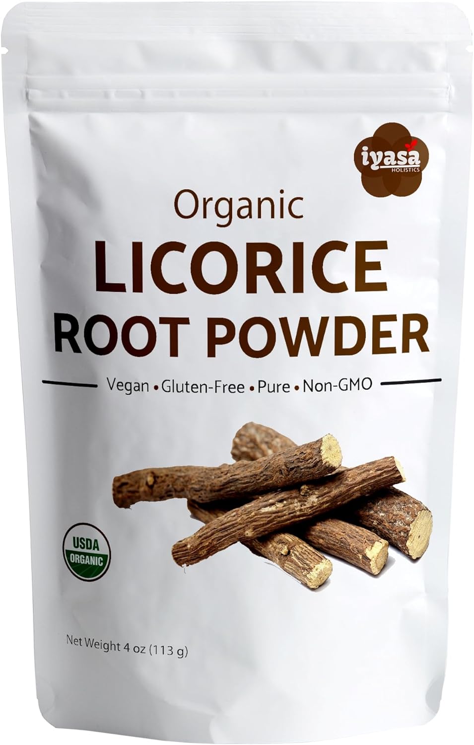 4 oz Organic Licorice Root Powder - Mulethi, Glycyrrhiza glabra - Natural Expectorant, Candy Flavoring Agent, Superfood