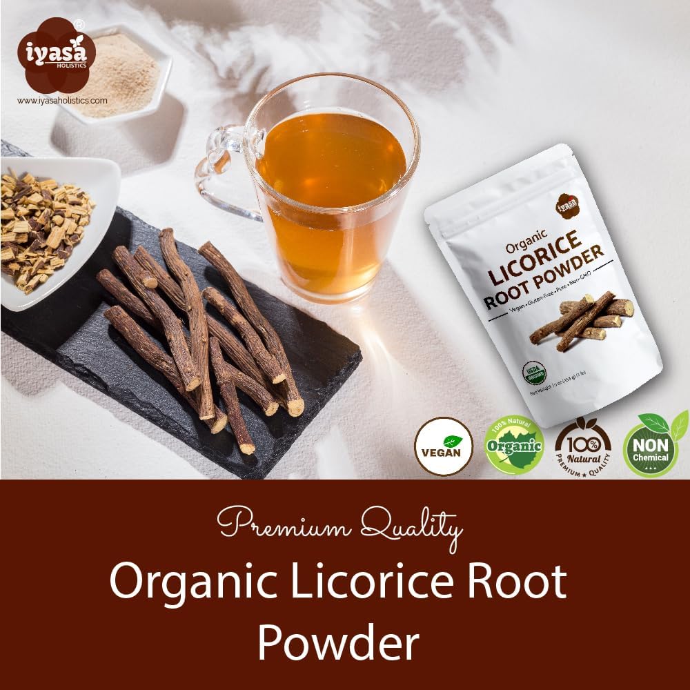 4 oz Organic Licorice Root Powder - Mulethi, Glycyrrhiza glabra - Natural Expectorant, Candy Flavoring Agent, Superfood
