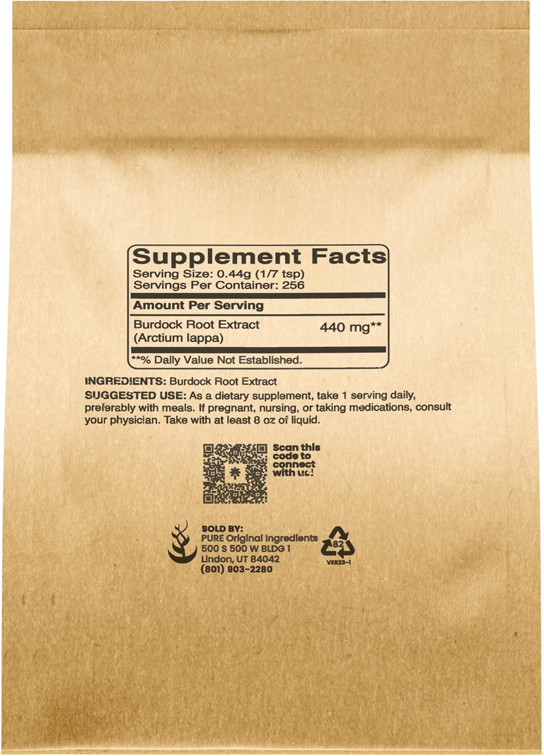 4 oz Pure Burdock Root Extract - Lab-Verified, Non-GMO - Original Ingredients