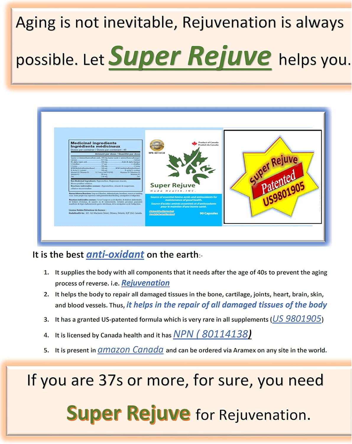 4 oz White and Blue Super Rejuve - Single Count