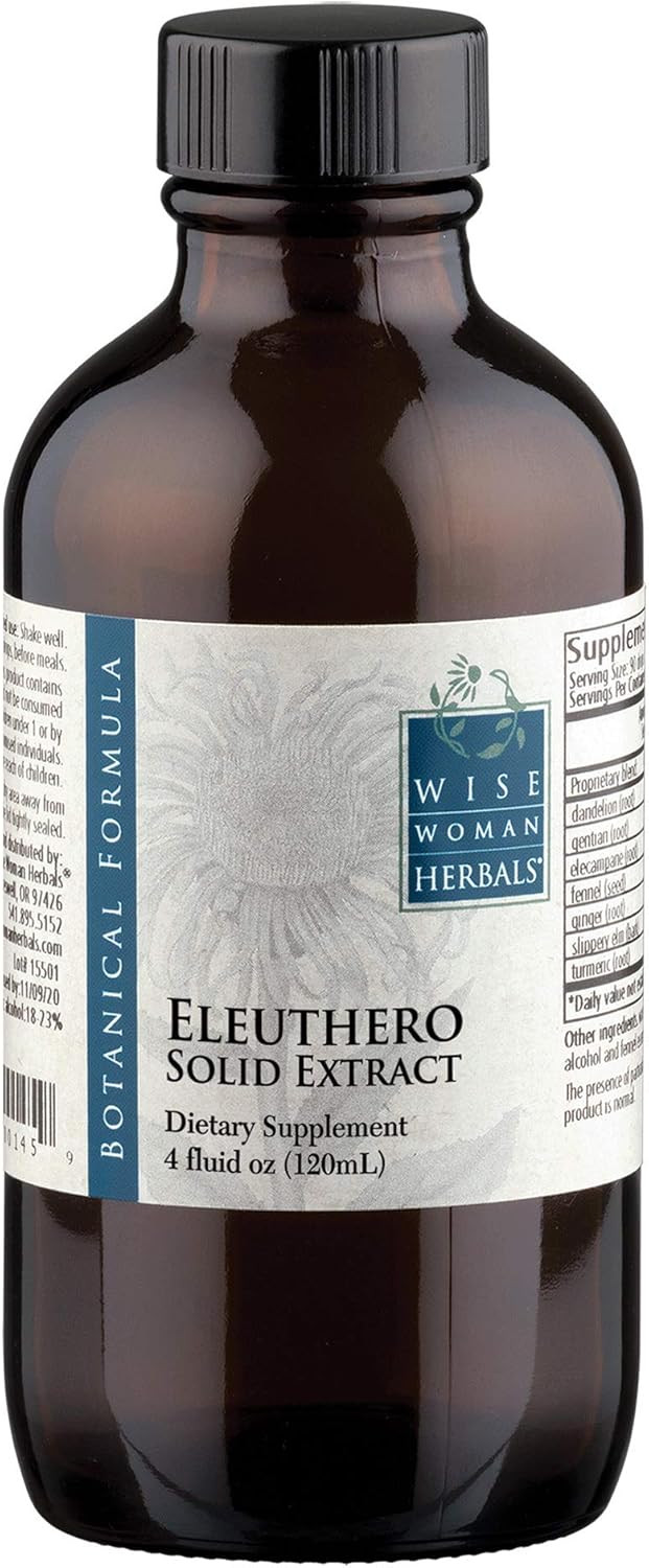 4 oz Wise Woman Herbals Eleuthero Solid Root Extract - Siberian Ginseng for Adrenal Health, Mental Endurance, Energy, Mood, and Stamina