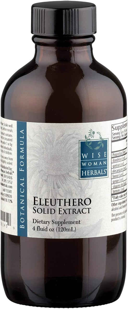 4 oz Wise Woman Herbals Eleuthero Solid Root Extract - Siberian Ginseng for Adrenal Health, Mental Endurance, Energy, Mood, and Stamina