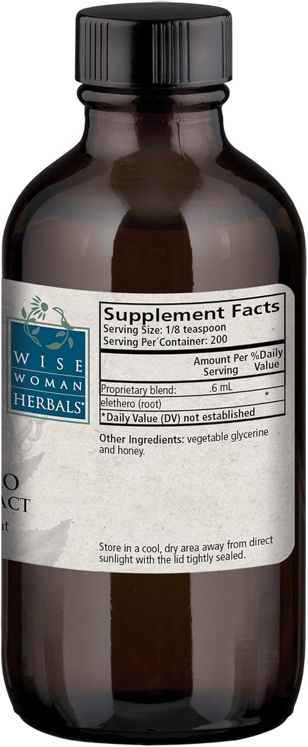 4 oz Wise Woman Herbals Eleuthero Solid Root Extract - Siberian Ginseng for Adrenal Health, Mental Endurance, Energy, Mood, and Stamina