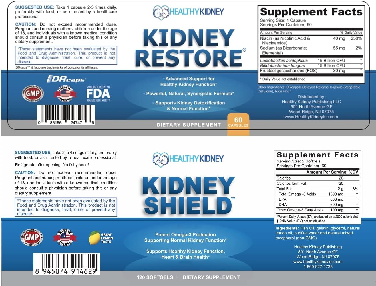 4-Pack Kidney Restore & Shield Bundle - Natural Support for Kidney Cleanse, Detox, Repair - Comprehensive Supplement for Renal Health & Function