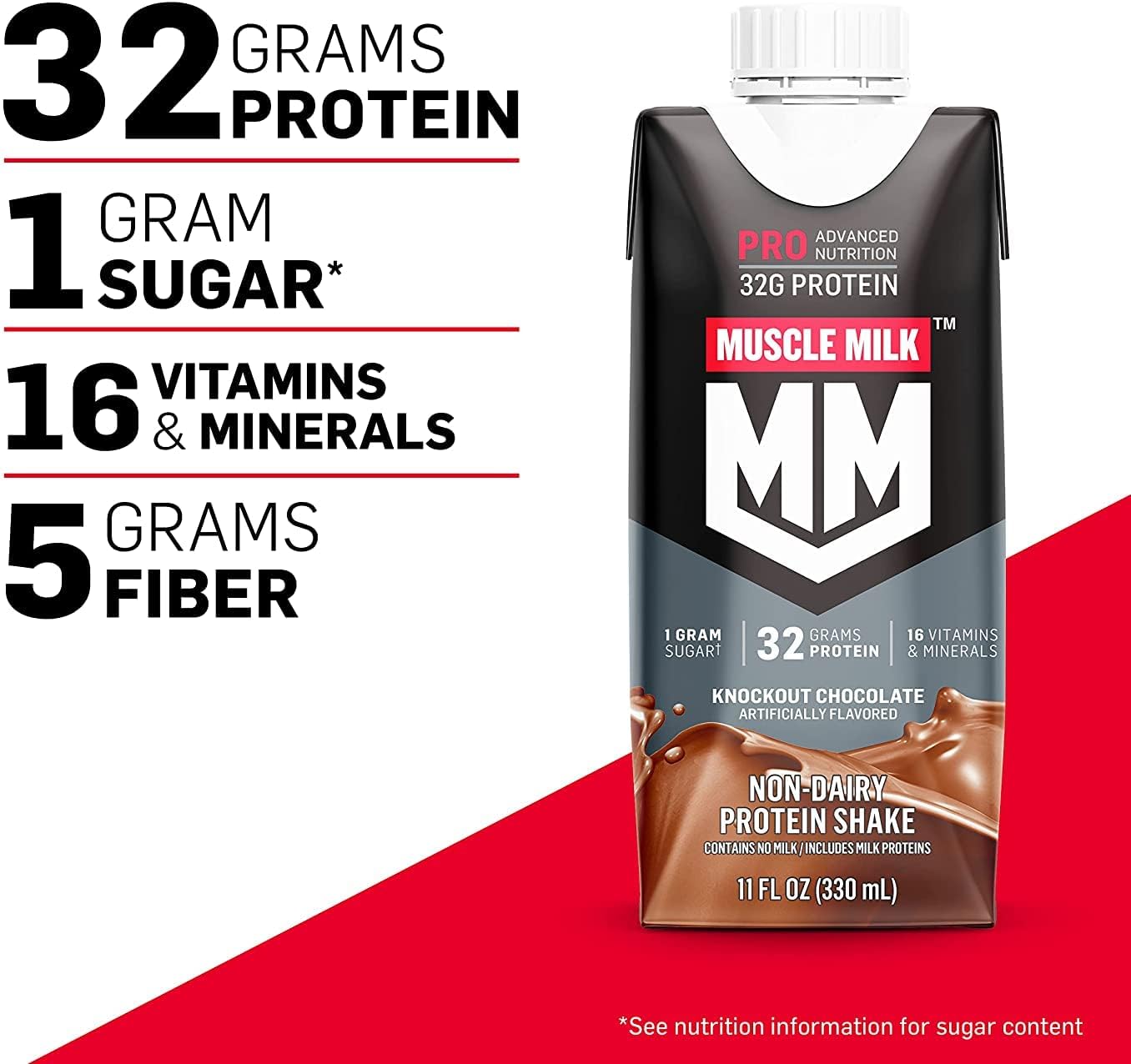 4-Pack Muscle Milk Pro Series Knockout Chocolate Protein Shake