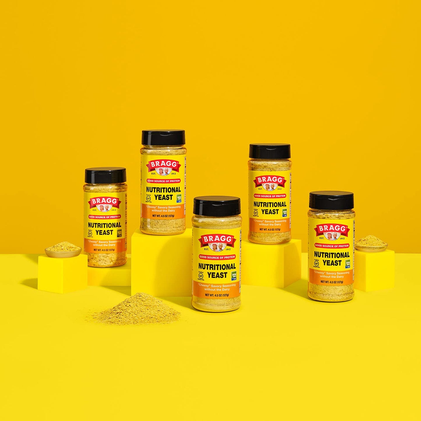 4-Pack of Bragg Nutritional Yeast Seasoning Flakes - Vegan, Gluten Free, Protein & Vitamin-Rich Parmesan Cheese Substitute - Non GMO, 4.5 oz.