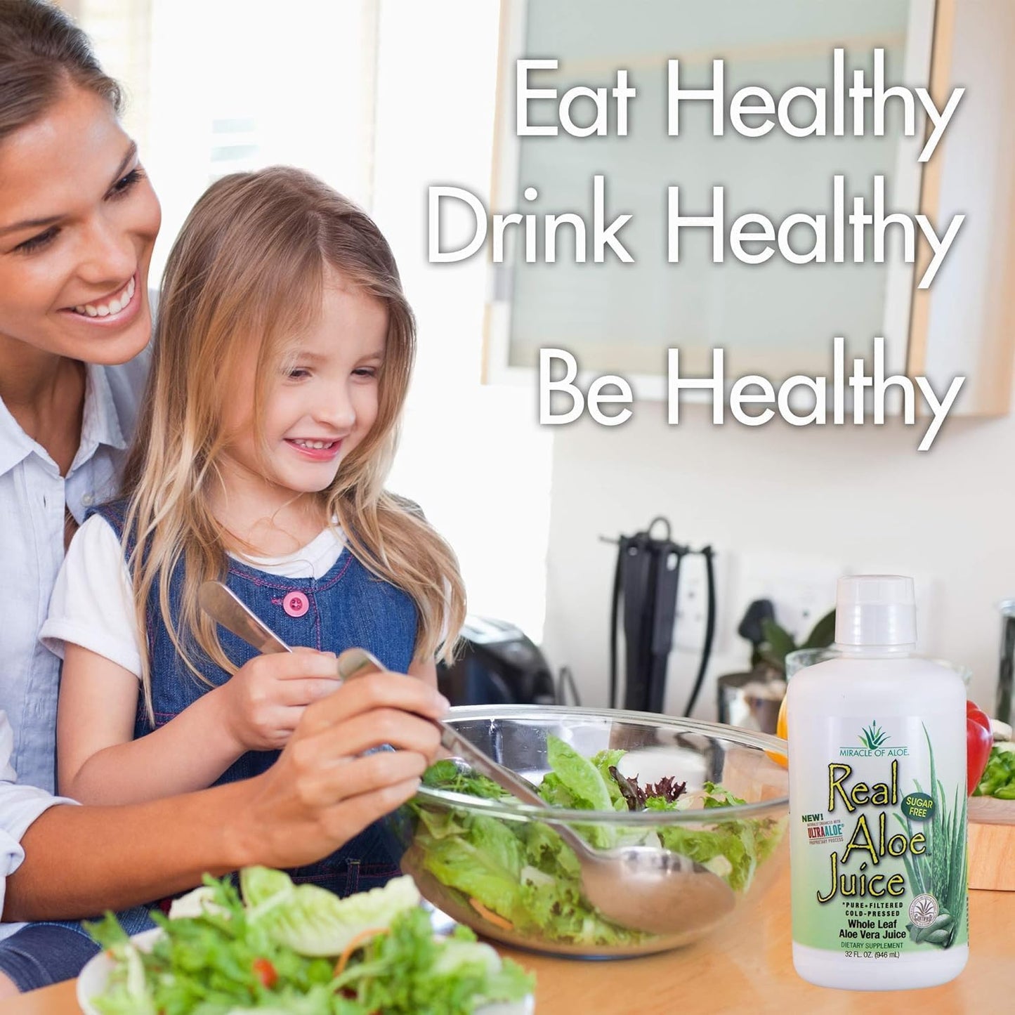 4-Pack of Miracle of Aloe Real Aloe Vera Juice, 1 Quart Each, Whole Leaf, Pure & Filtered, Certified for Purity