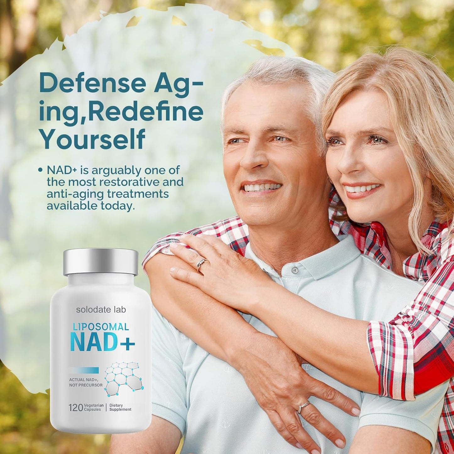 4 Pack of solodate lab Liposomal NAD+ Supplement for Anti-Aging, Energy, and Focus with Highest Potency
