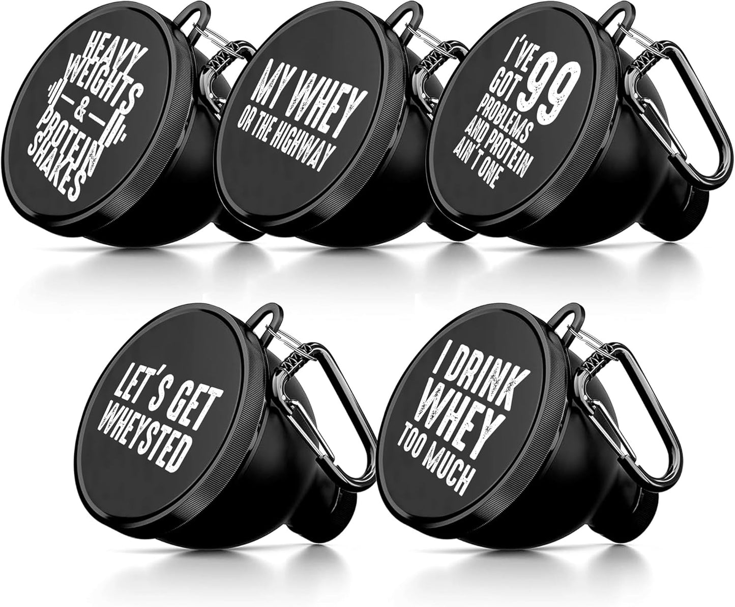 4-Pack Shaker Bottles with Agitator + 5-Pack Protein Funnels Bundle - BPA-Free & Dishwasher Safe, GOMOYO Fitness