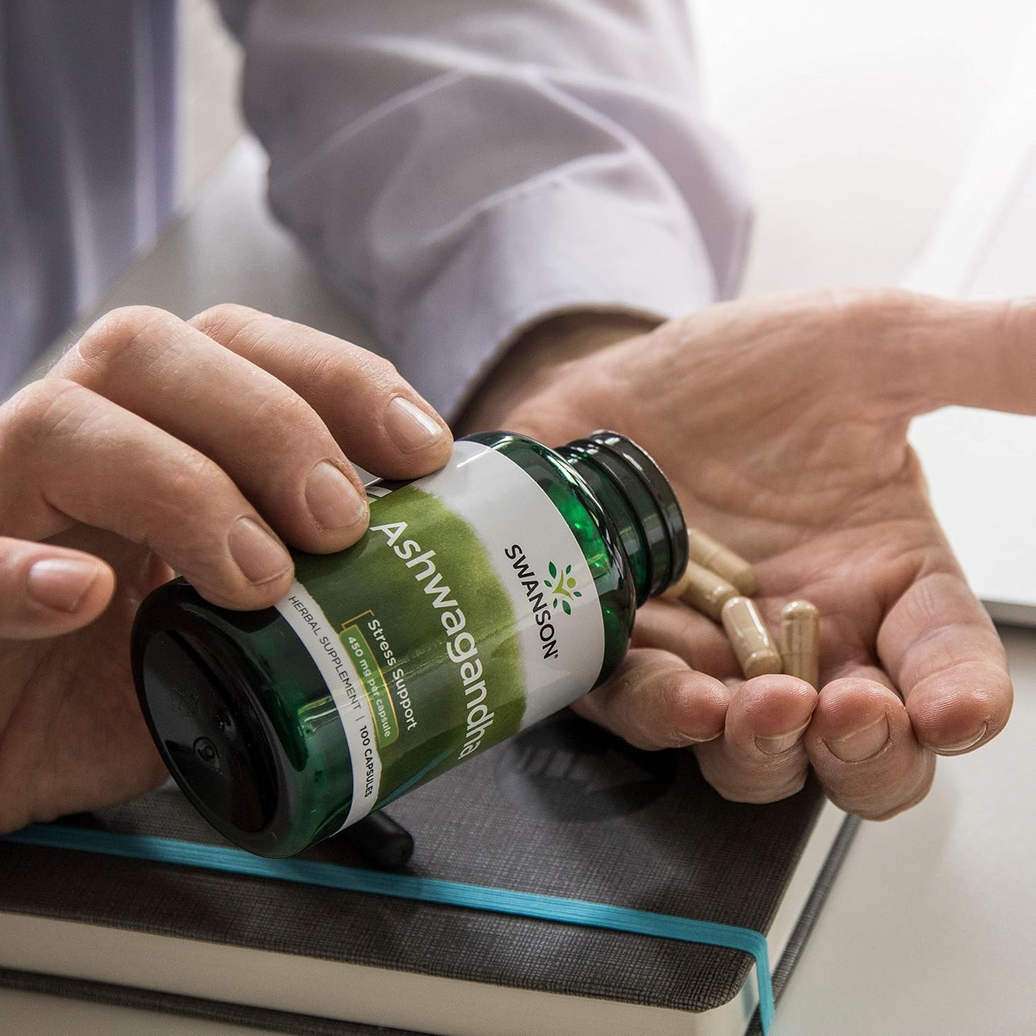 4 Pack Swanson Ashwagandha Root Supplement Capsules - 450mg for Stress Relief & Energy Support - Ayurvedic Wellness