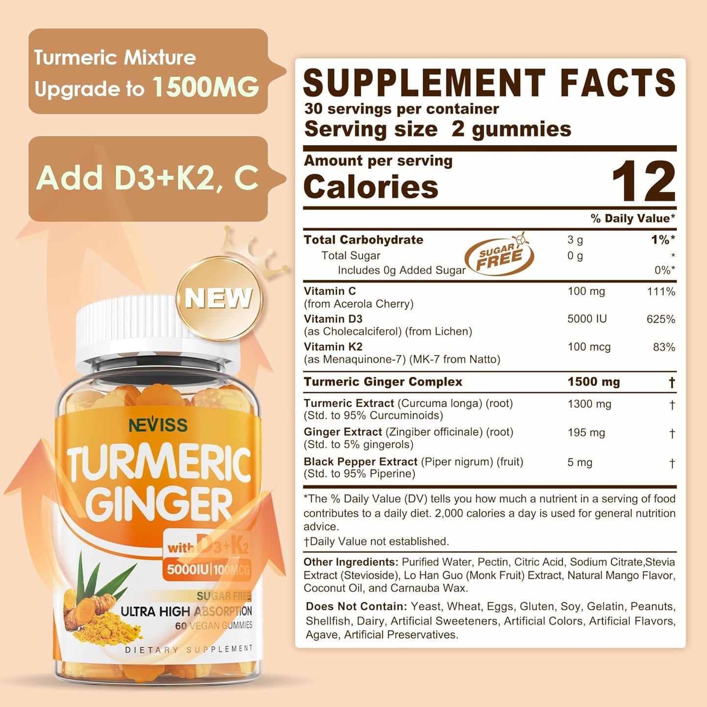 4 Pack Turmeric Ginger and Moringa Gummies for Wellness Support