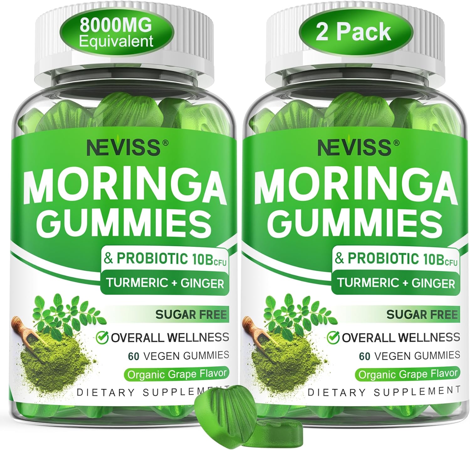 4 Pack Turmeric Ginger and Moringa Gummies for Wellness Support