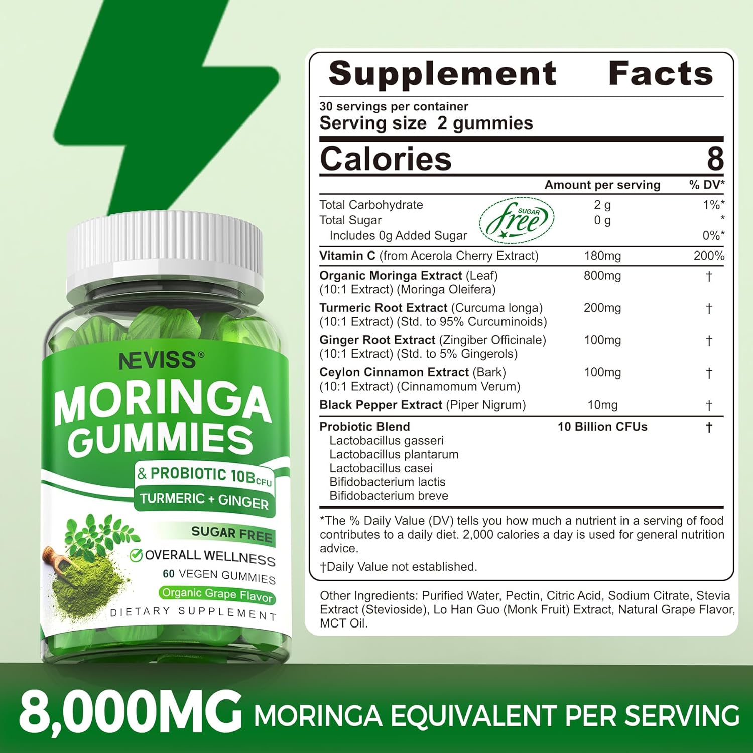 4 Pack Turmeric Ginger and Moringa Gummies for Wellness Support