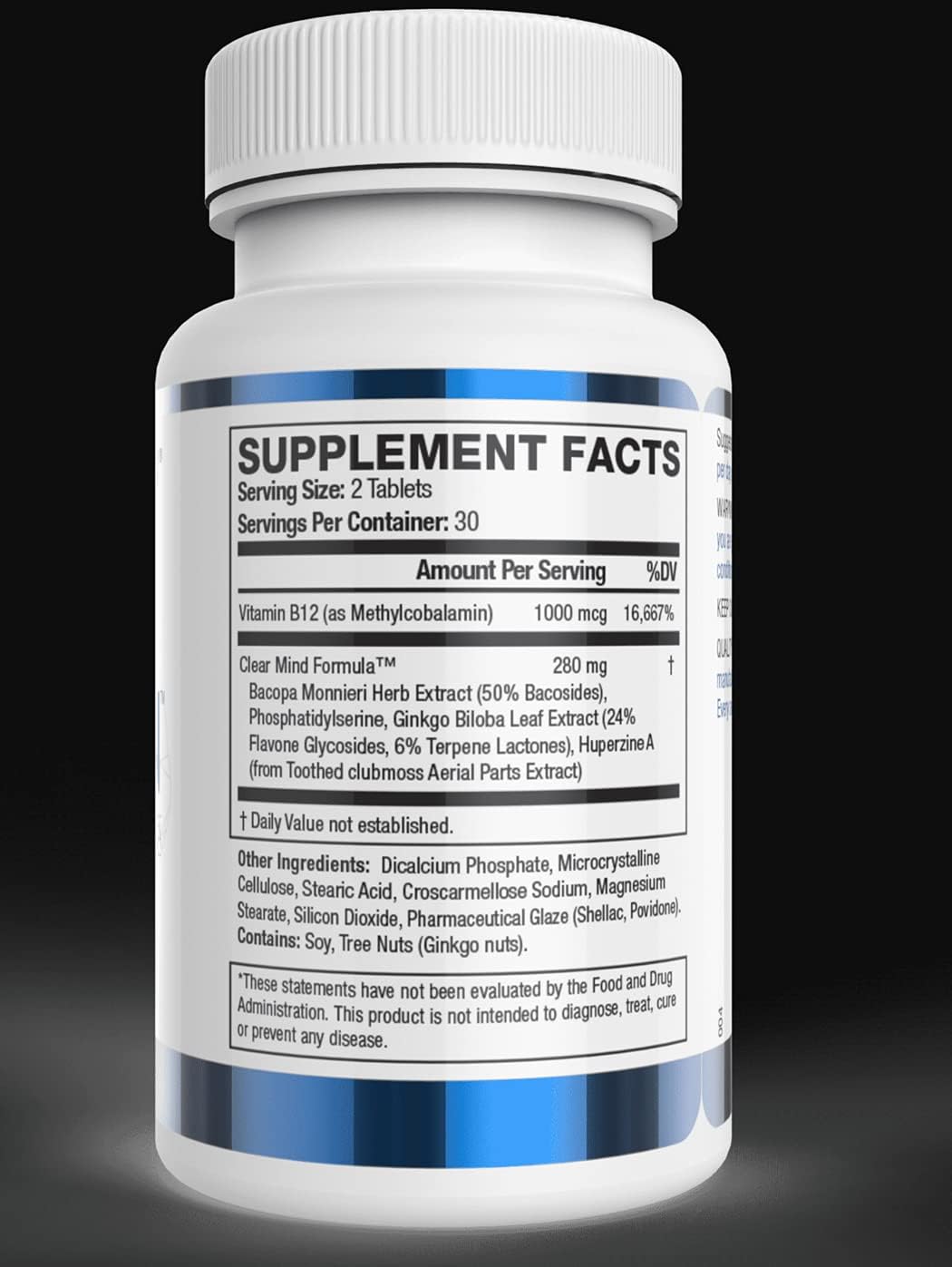 4-Pack Vitality Now Youthful Brain Memory & Brain Health Support Supplement - Bacopa Monnieri, Ginkgo Biloba, B12 - 240 Capsules for Brain Booster Clarity - 120-Day Supply