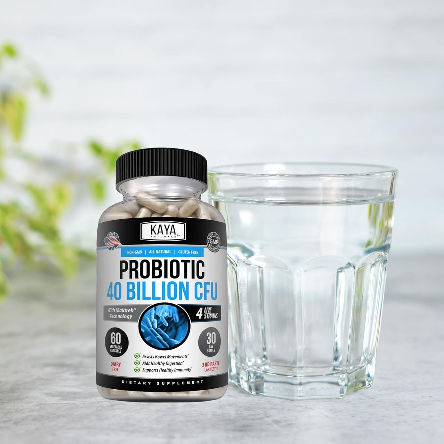 40 Billion CFU Probiotic Supplement for Men, Women, and Adults - Gut & Immune Health Support - 60 Veg Capsules