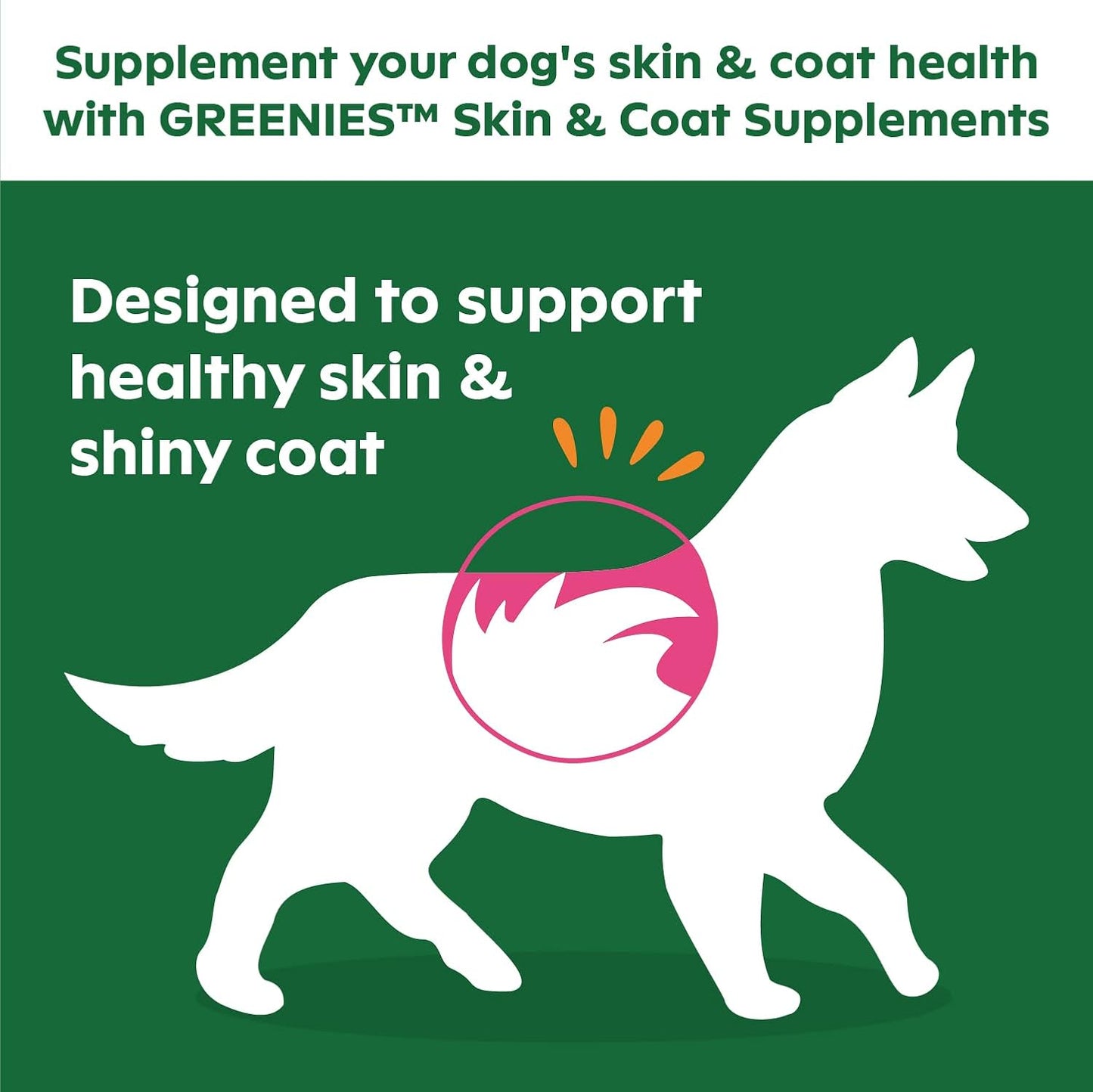 40 Count Greenies Chicken-Flavor Soft Chews Dog Skin & Coat Supplements With Fish Oil & Omega 3 Fatty Acids