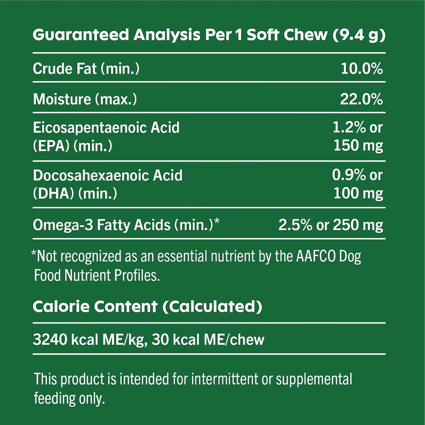 40 Count Greenies Chicken-Flavor Soft Chews Dog Skin & Coat Supplements With Fish Oil & Omega 3 Fatty Acids