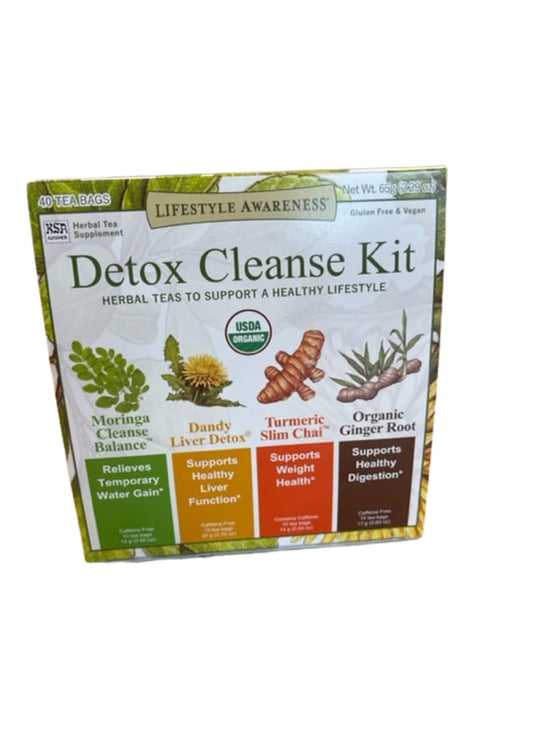 40-Count Herbal Tea Detox Cleanse Kit for Healthy Lifestyle Support
