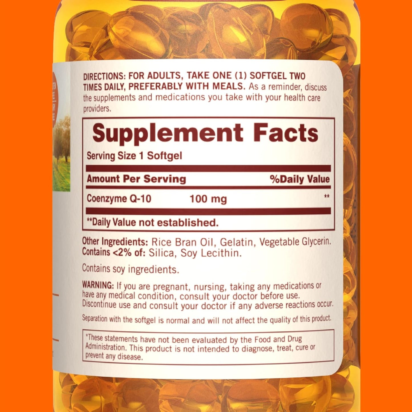 40 Count Sundown CoQ10 100mg Softgels for Heart Health & Energy Production