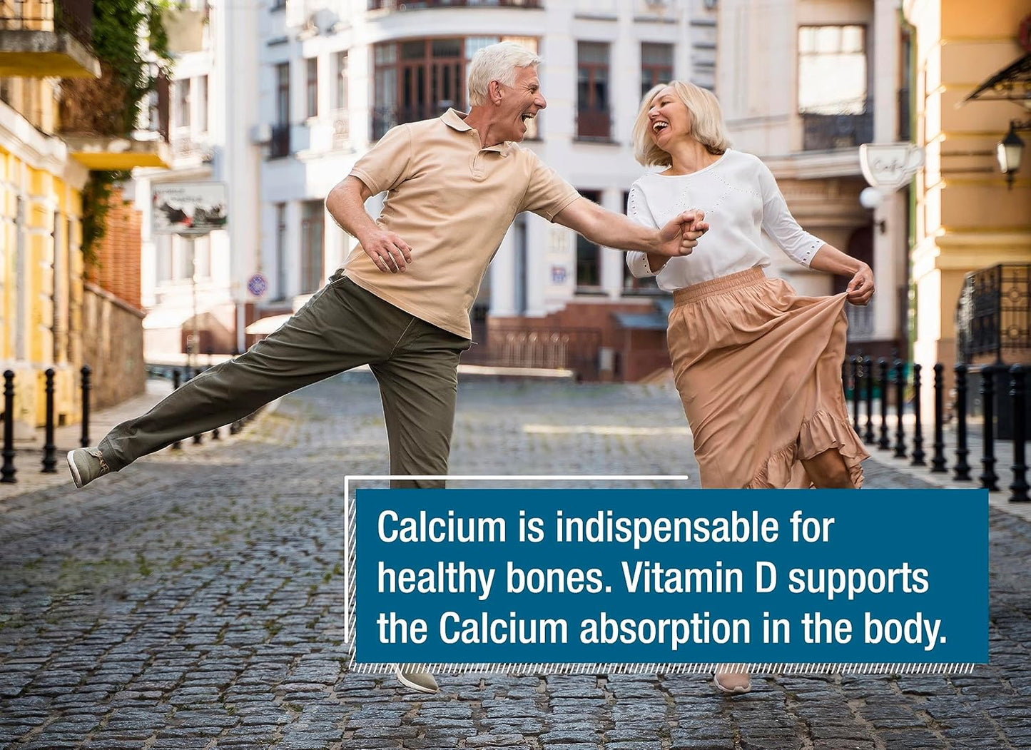 40 Effervescent Vegetarian Calcium + Vitamin D Tablets - Orange-Grapefruit Flavor - Made in Germany