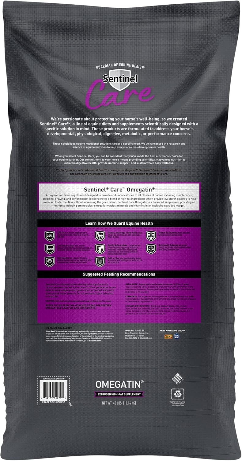 40 lb Bag of Blue Seal Sentinel Care Omegatin Supplement for Horses