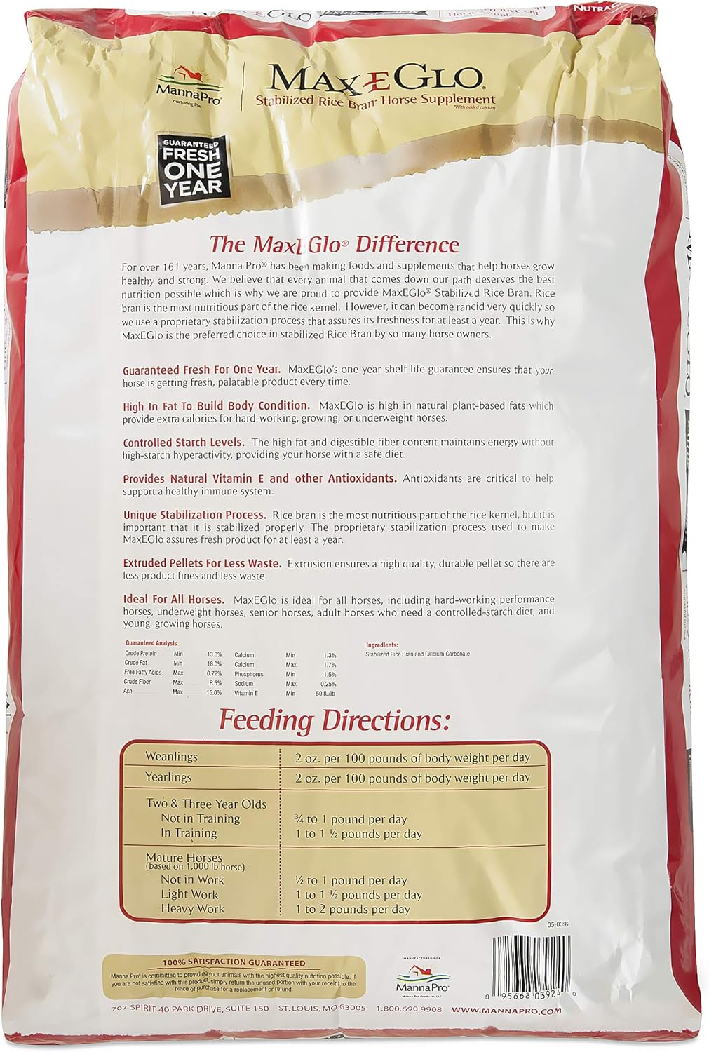 40 lb Manna Pro Max-E-Glo Horse Pellets - High-Quality Feed Supplement