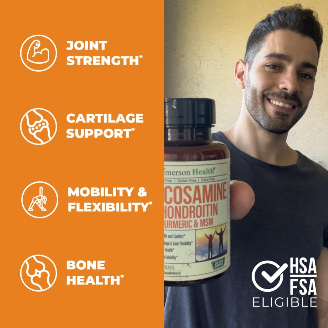 40+ Liver Supplement with Glucosamine, Chondroitin, MSM, Turmeric, Boswellia & Milk Thistle for Joint and Liver Support